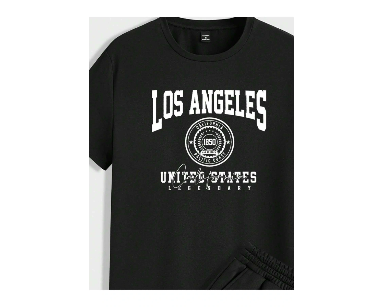 Manfinity Homme Casual College Style Tipografi Tişört ve Şort Takımı