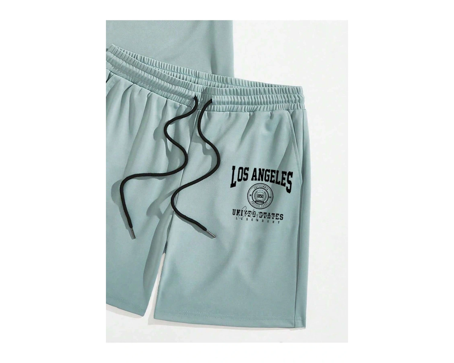 Manfinity Homme Casual College Style Tipografi Tişört ve Şort Takımı