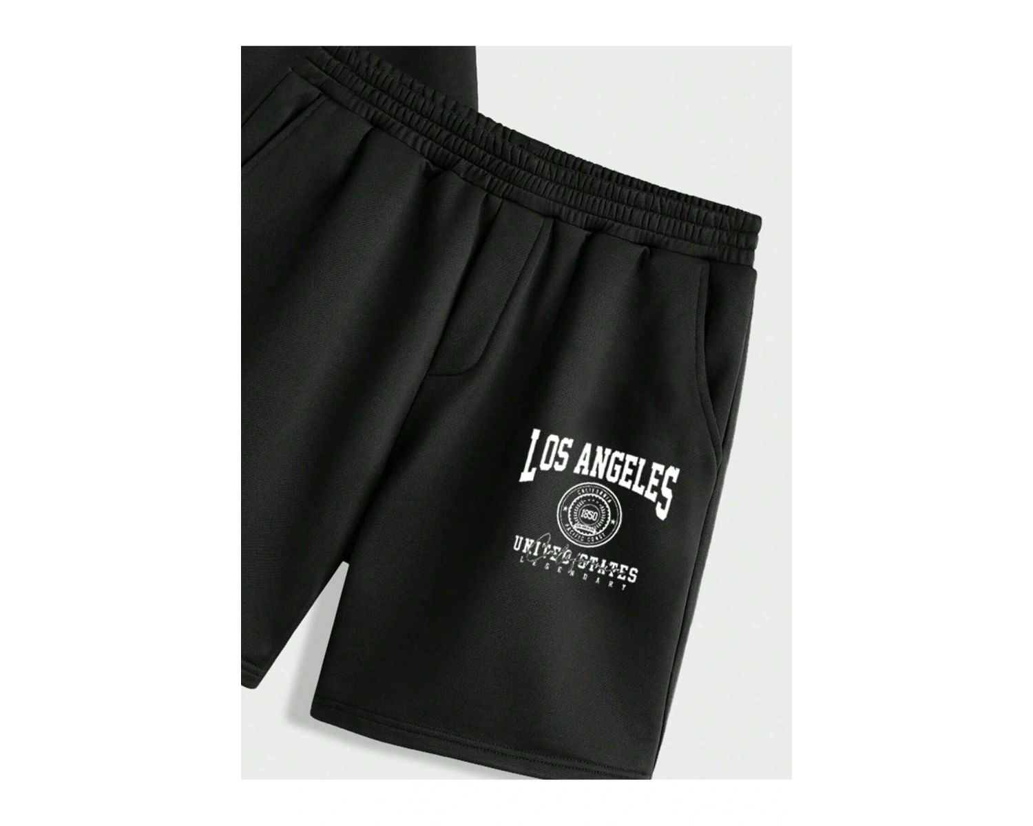 Manfinity Homme Casual College Style Tipografi Tişört ve Şort Takımı