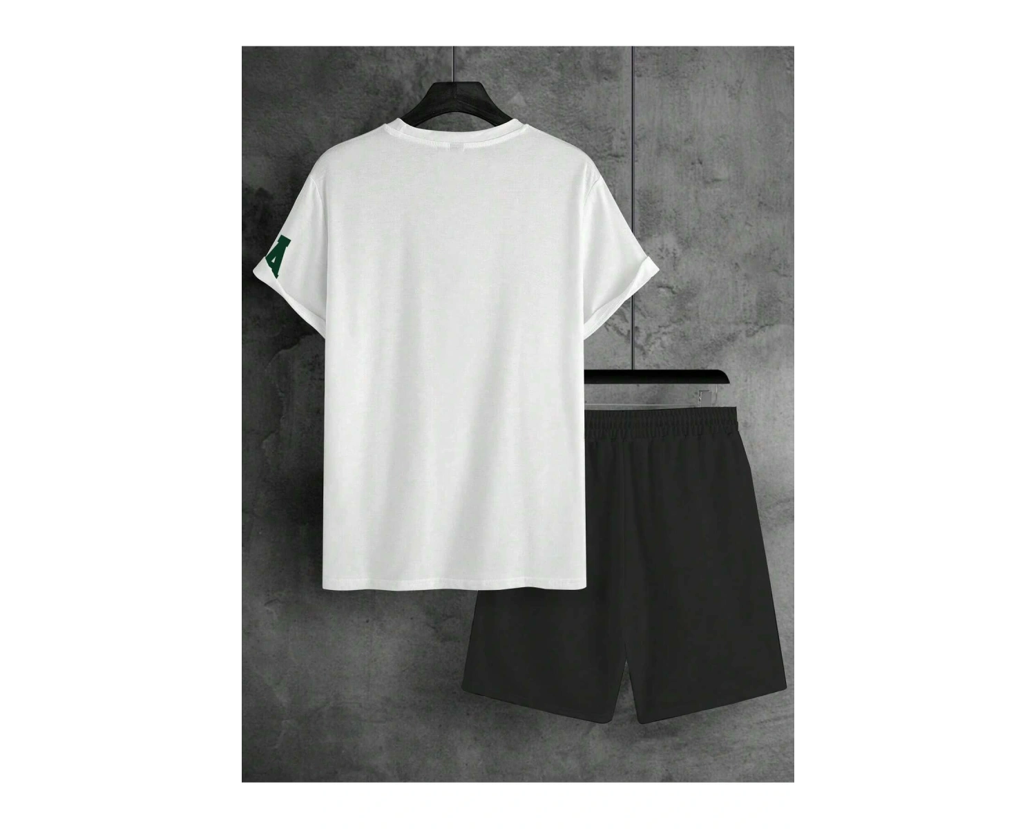 Manfinity Homme Erkek Basit Harfli Grafik Tişört ve Şort Takımı