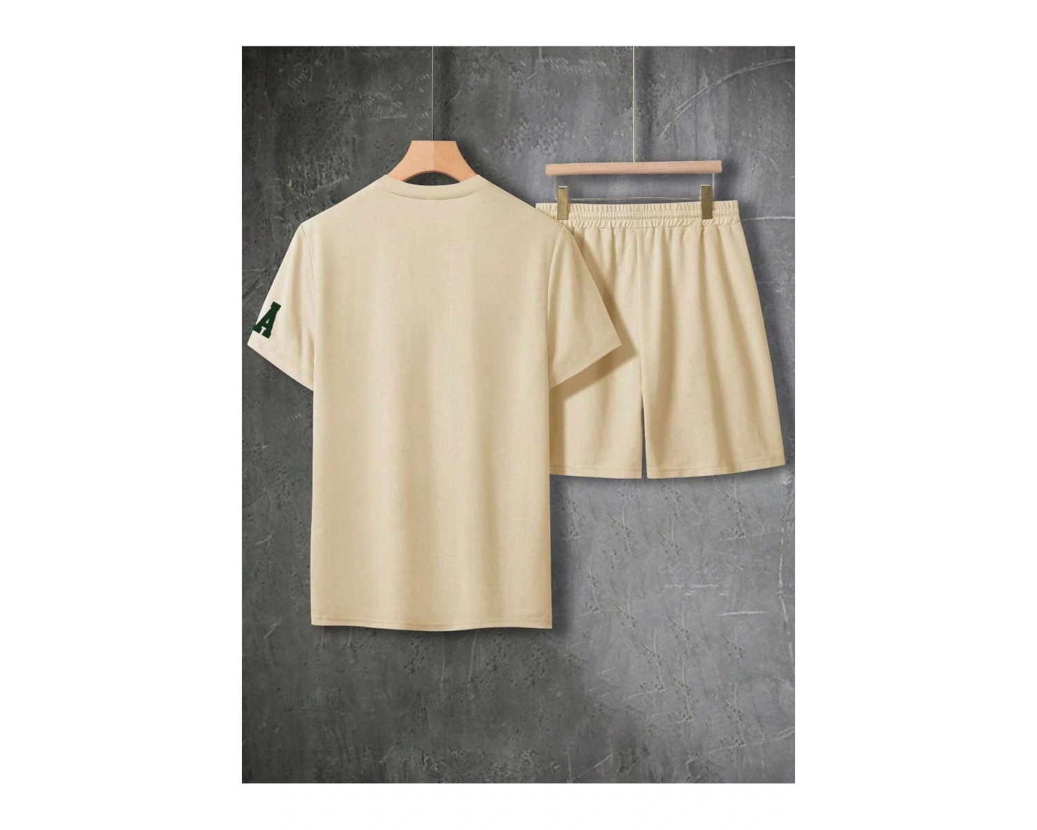 Manfinity Homme Erkek Basit Harfli Grafik Tişört ve Şort Takımı