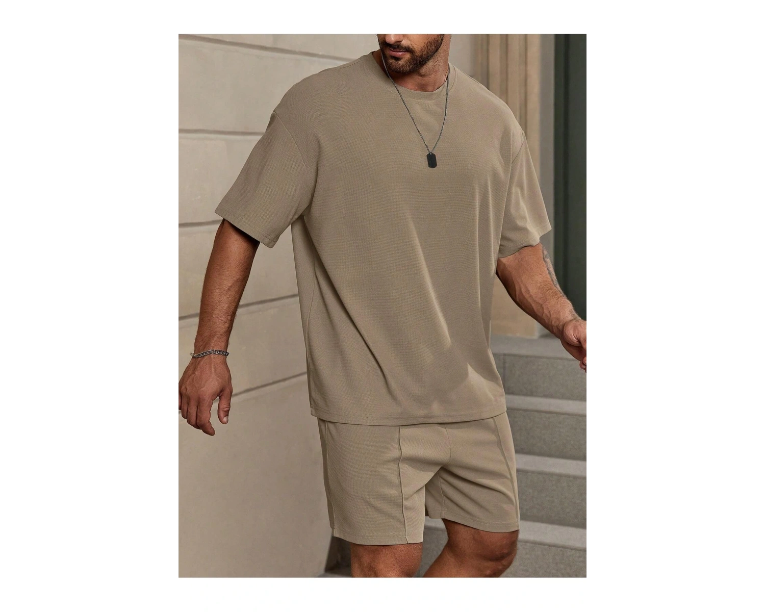 Manfinity Homme Erkek Düz Bol Bel Şortu