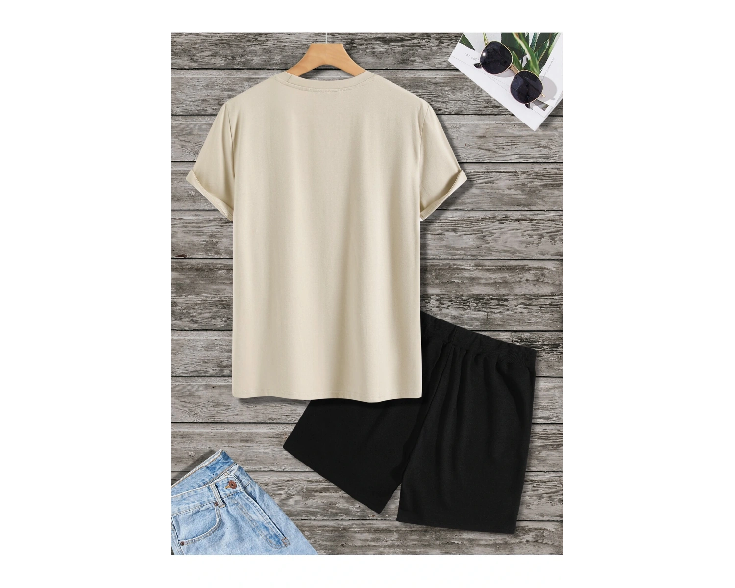 Manfinity Homme Erkek Grafik Tişört ve Şort Takımı