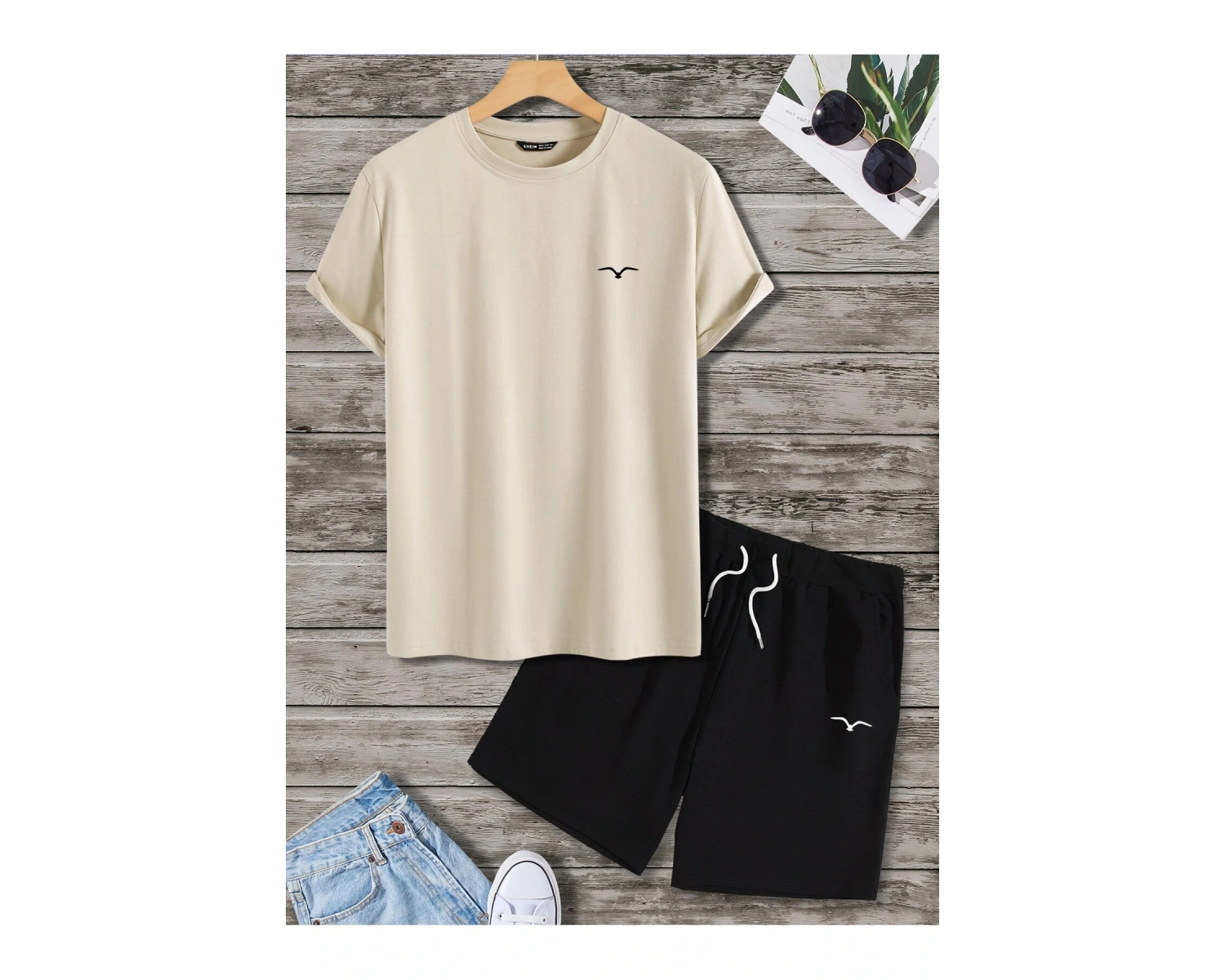 Manfinity Homme Erkek Grafik Tişört ve Şort Takımı