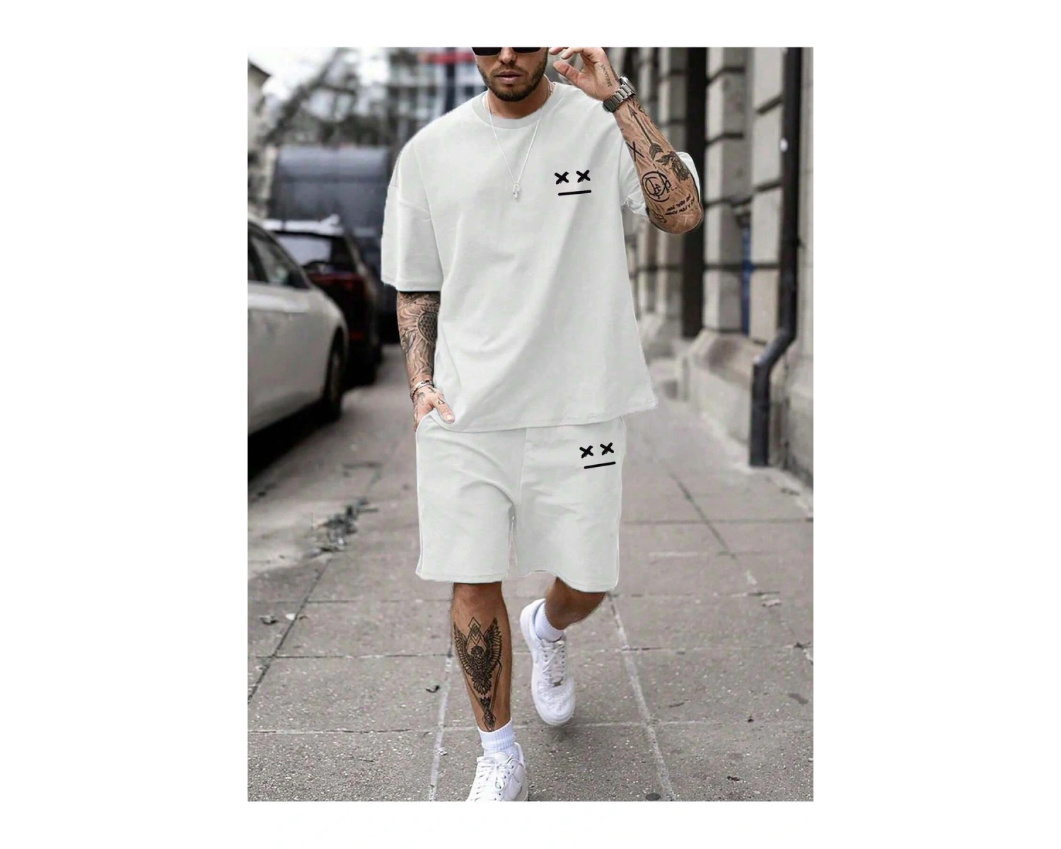 Manfinity Homme Erkek Haki Tişört Ve Şort Takımı