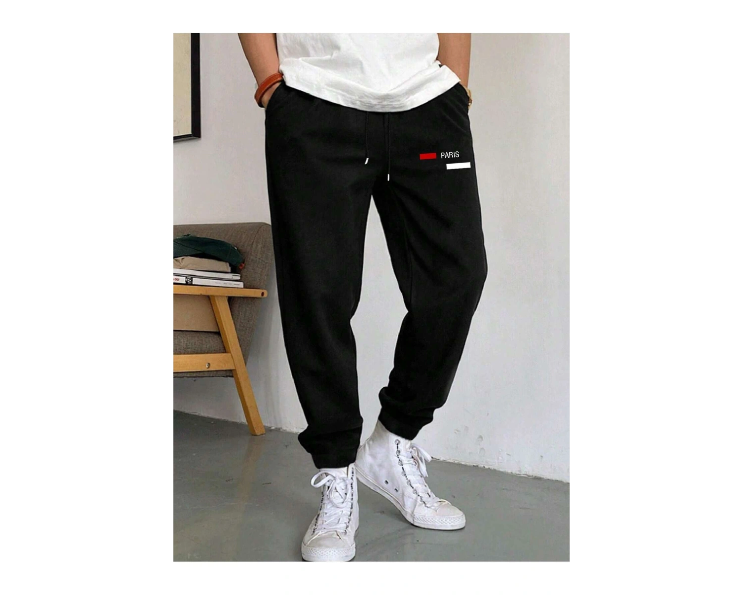 Manfinity Homme Erkek Harf Grafik İpli Bel Eşofman Altı