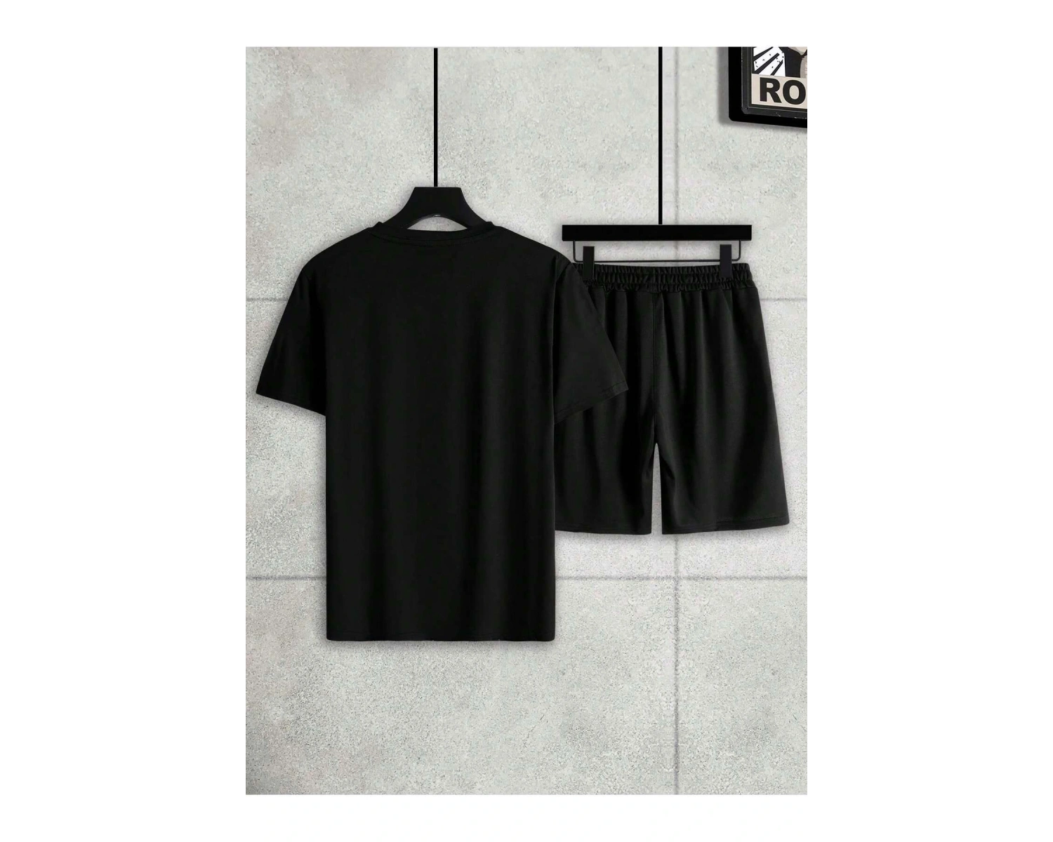 Manfinity Homme Erkek Yazlık Mektup Baskılı Yuvarlak Tişört ve Şort Takımı