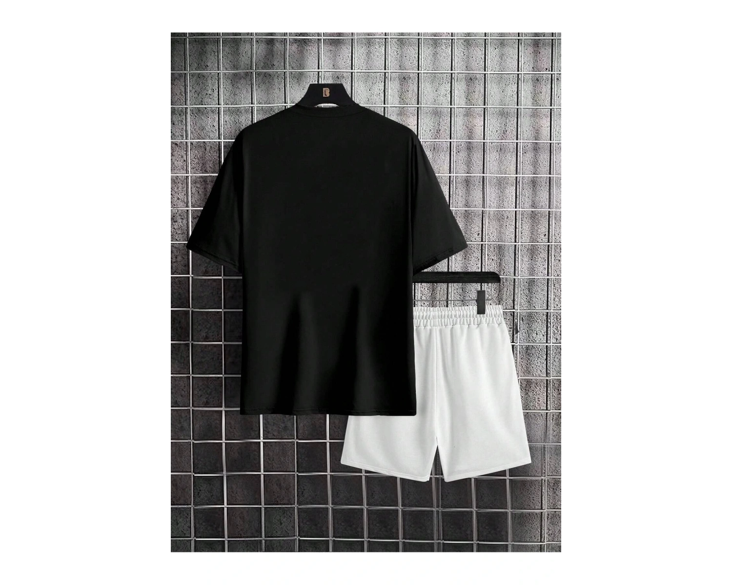 Manfinity Homme Erkek Yazlık Mektup Baskılı Yuvarlak Tişört ve Şort Takımı