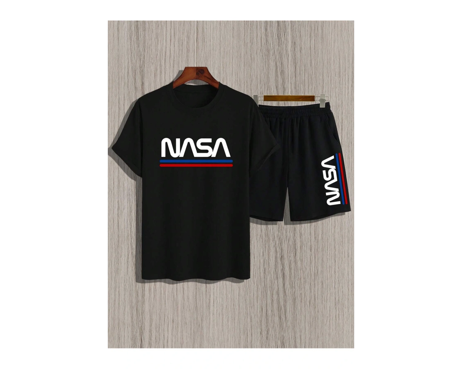 Manfinity Homme Erkek Yazlık Mektup Grafik Kısa Kollu Tişört Ve Şort Takımı