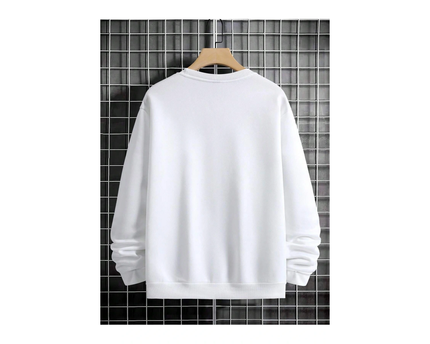 Manfinity Homme Hand Print Drop Shoulder Sweatshirt Beyaz