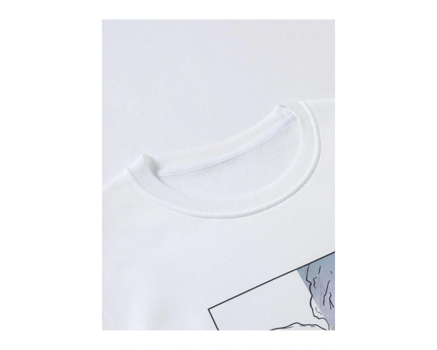 Manfinity Homme Hand Print Drop Shoulder Sweatshirt Beyaz