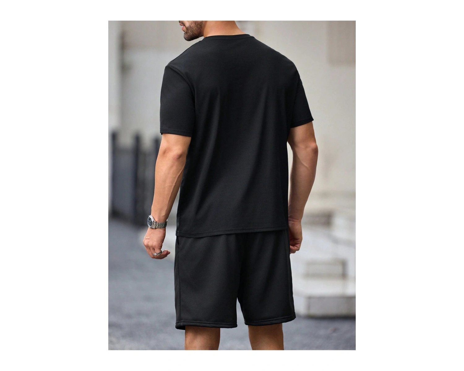 Manfinity Hypemode 2 Adet/Takım Örme Erkek Kısa Kollu Tişört Ve Şort Takımı