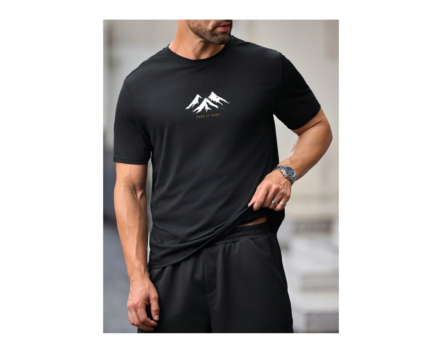 Manfinity Hypemode 2 Adet/Takım Örme Erkek Kısa Kollu Tişört Ve Şort Takımı