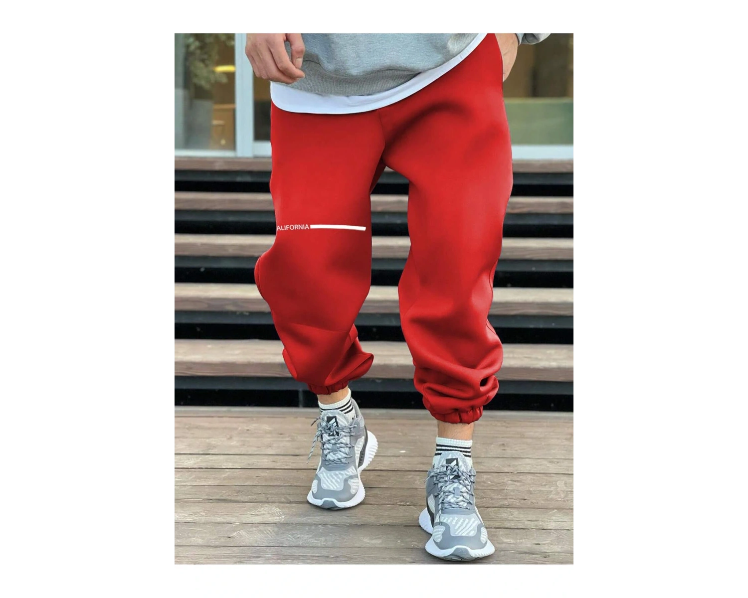 Manfinity Hypemode Erkek Harf Grafik İpli Bel Eşofman Altı