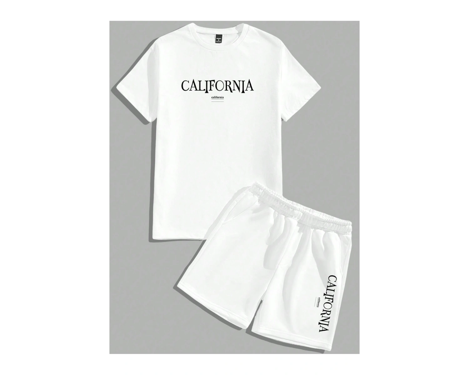 Manfinity Hypemode Erkek Mektup ollu Günlük Tişört Ve Şort Takımı