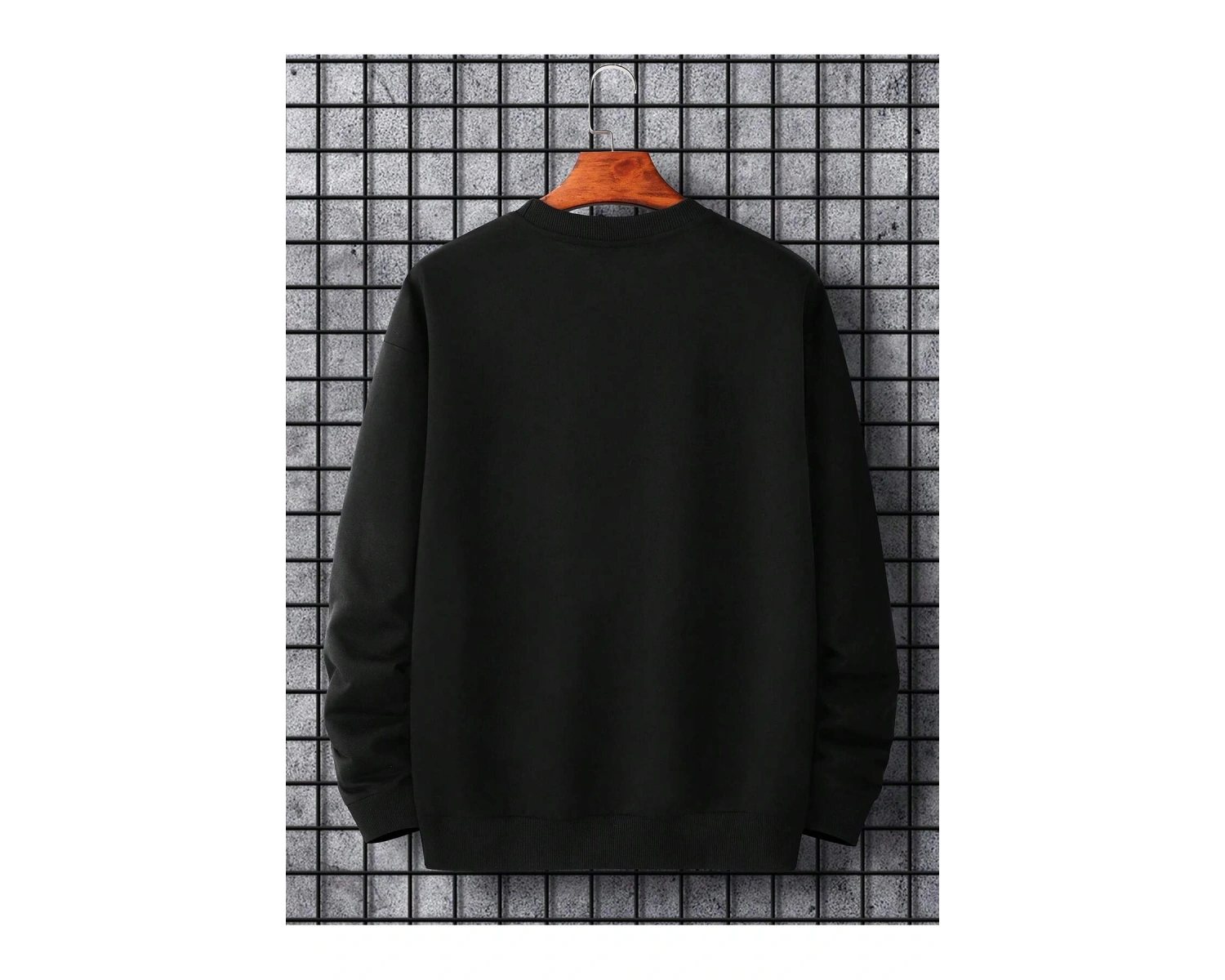 Manfinity Hypemode Mountain & Slogan Graphic Sweatshirt Siyah