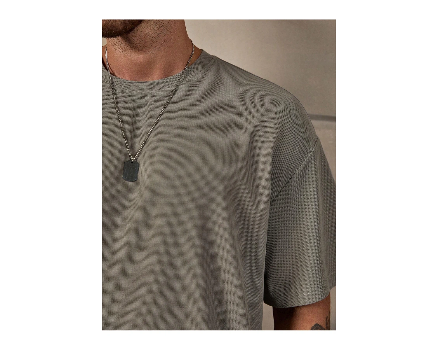 Manfinity KASUA Erkek Günlük Düz Omuz Düşük Tişört ve Şort