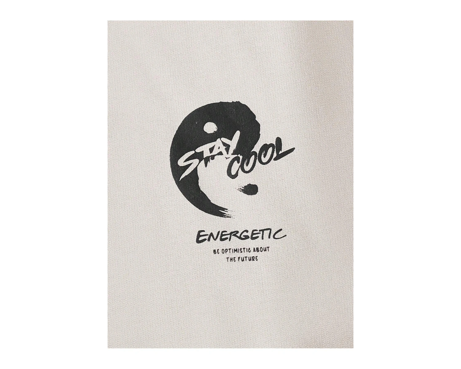 Manfinity LEGND Yin & Yang & Slogan Graphic Hoodie Haki