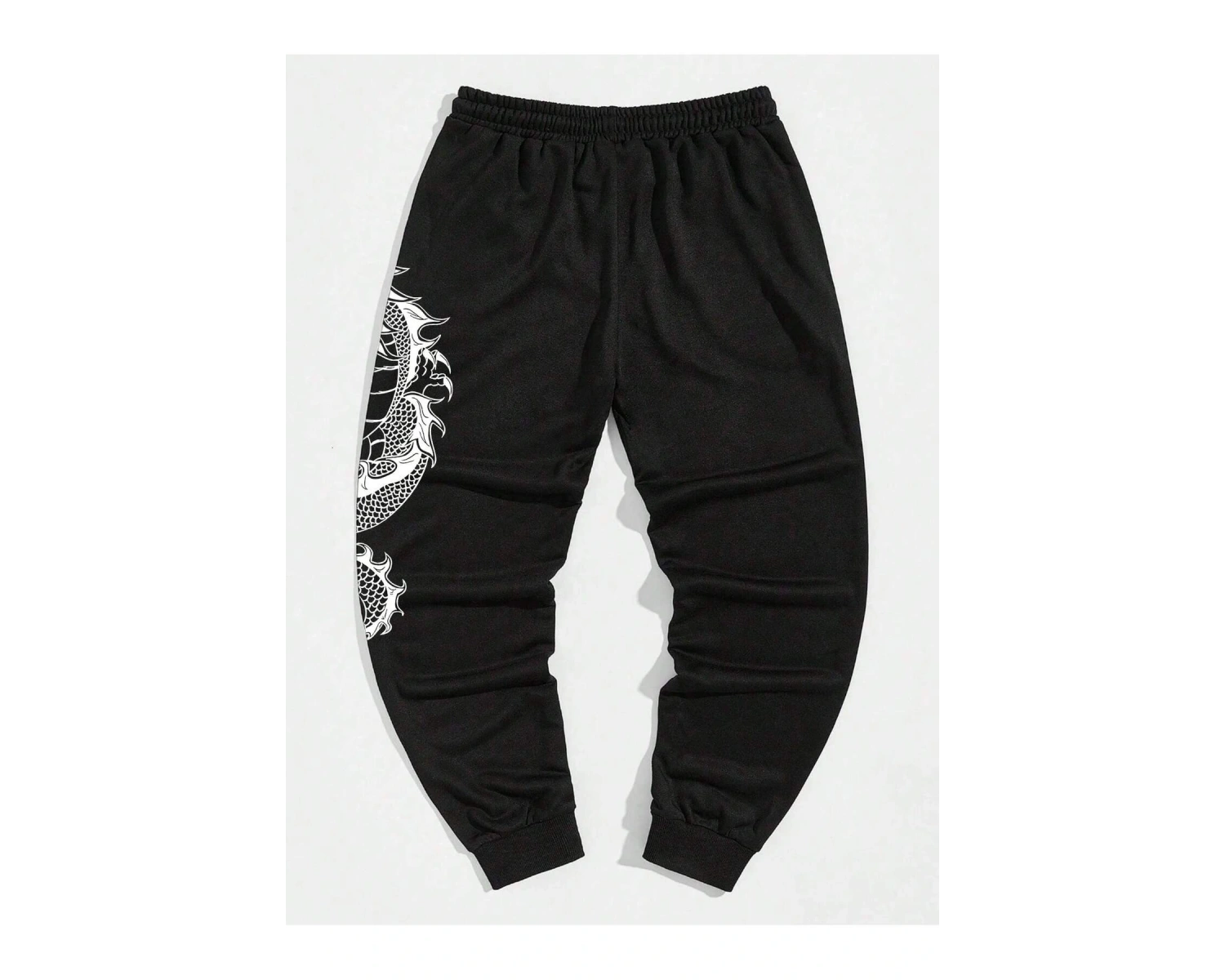 Manfinity Men Plus Çin Ejderha Baskılı Bel İpli Eşofman Altı