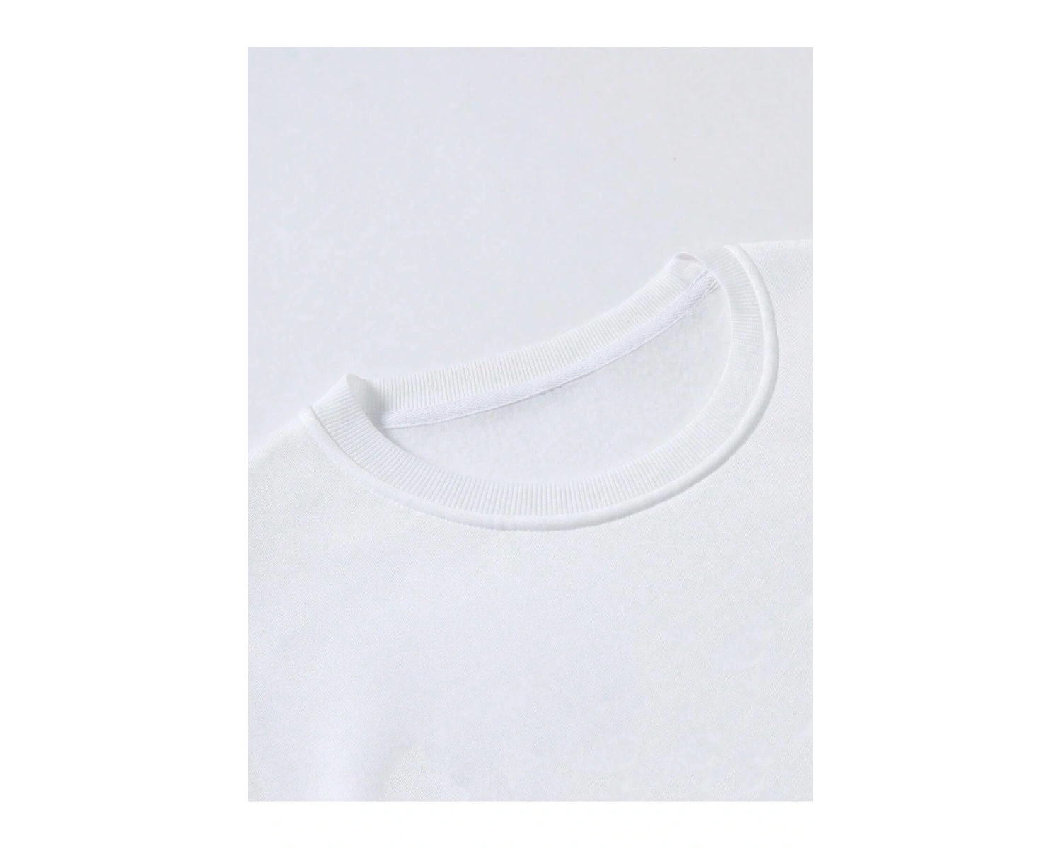 Manfinity Sporsity Letter Graphic Drop Shoulder Sweatshirt Beyaz