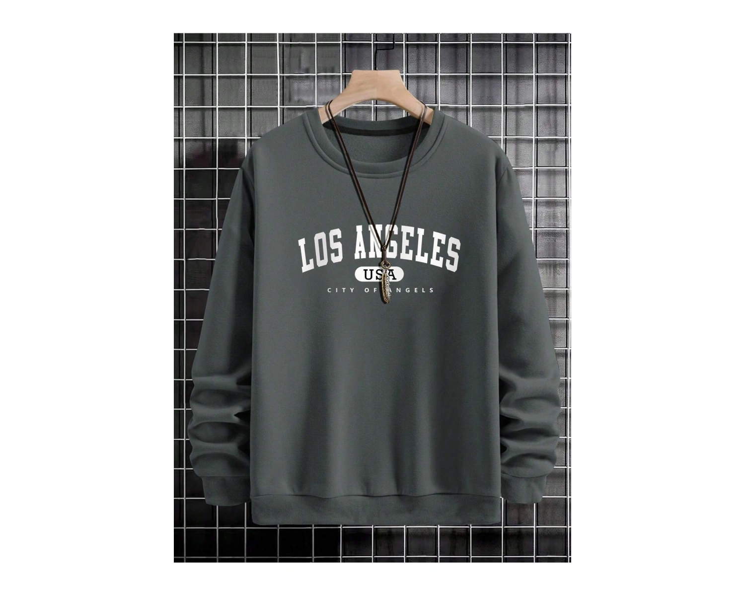 Manfinity Sporsity Letter Graphic Lined Sweatshirt Gri