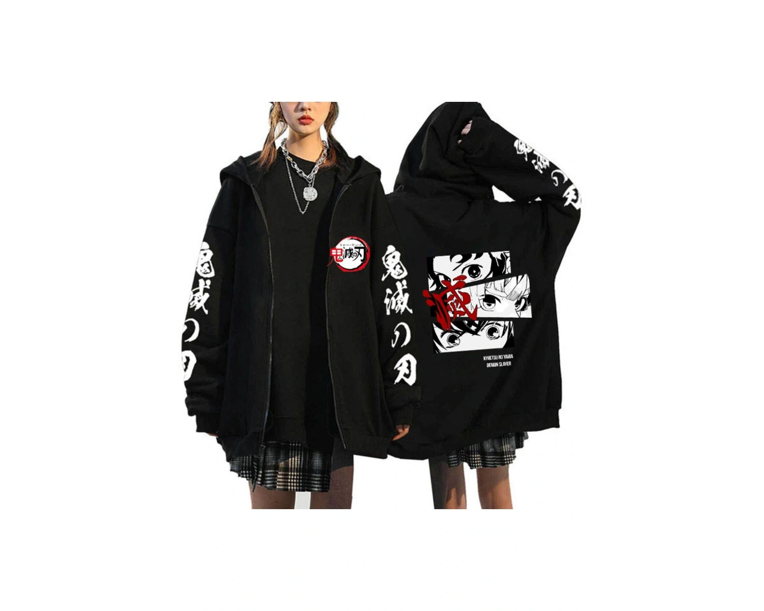 Manga Baskılı Fermuarlı Sweatshirt Demon Slayer Mod.21 14548