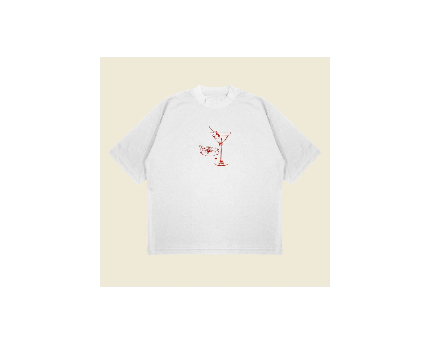 Martini W Cigarette Boxy Fit Oversize Unisex Tshirt – Baskılı Tişört |