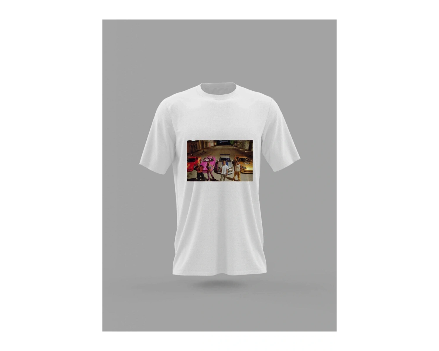 MAVİ Unisex Hızlı Ve Öfkeli 2 Paul Walker Araba Baskılı T-shirt PNRMTSHRT4212