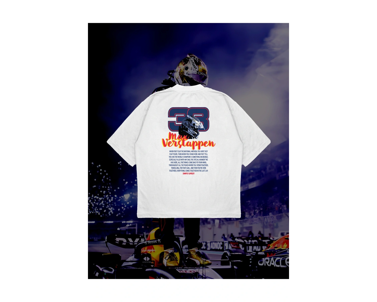 Max Verstappen Baskılı Oversize Unisex Pamuklu Nefes Alan Kalın Kumaşlı