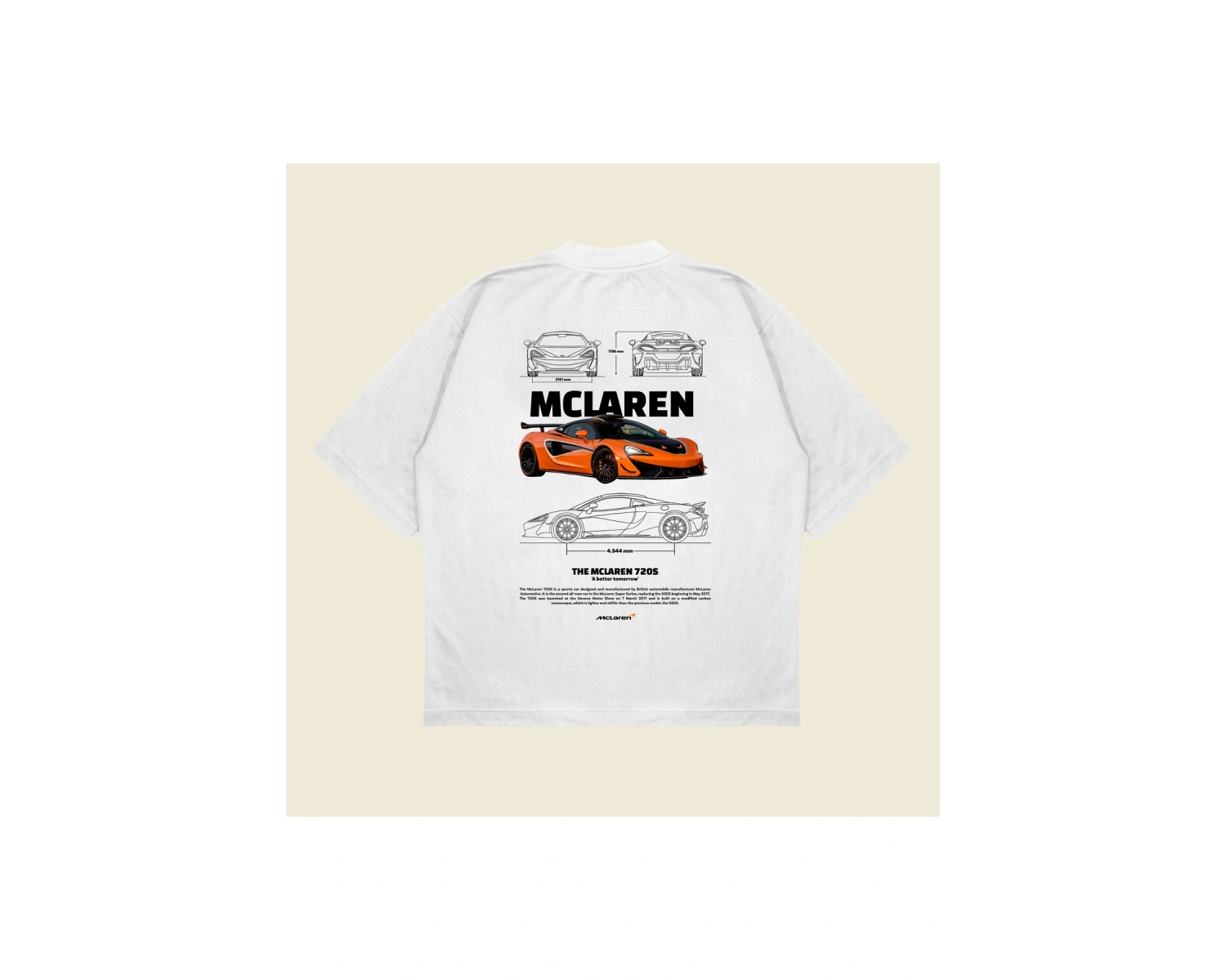 Mclaren 720s Boxy Fit Oversize Unisex Tshirt – Baskılı Tişört |