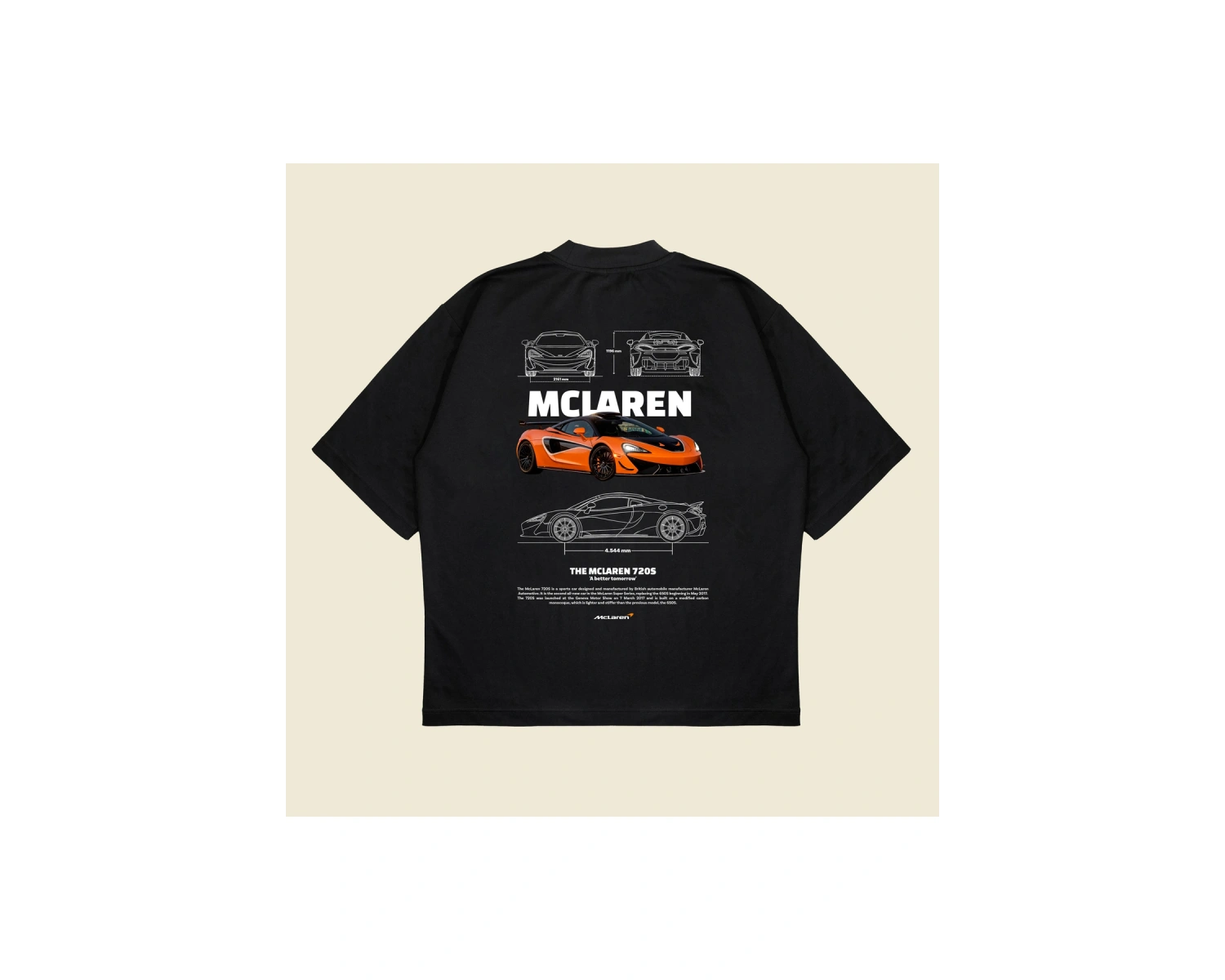 Mclaren 720s Boxy Fit Oversize Unisex Tshirt – Baskılı Tişört |