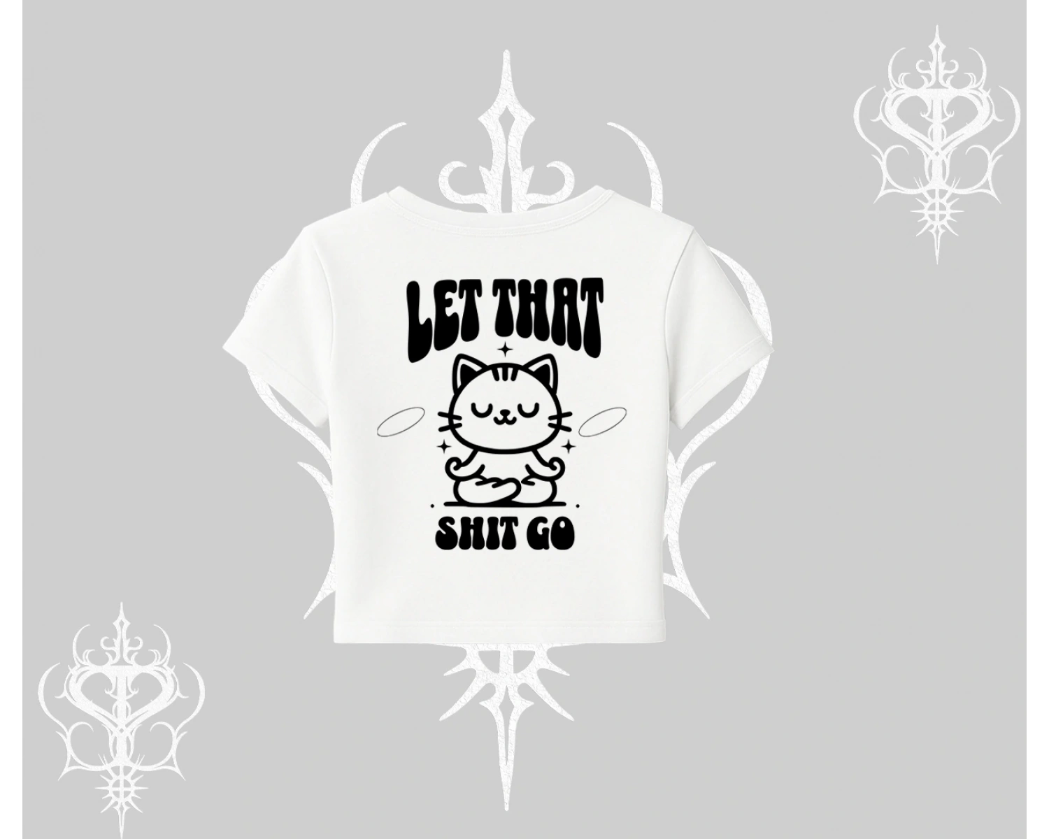 Meditasyon Yapan Kedi Baskılı Babby Tee Tshirt