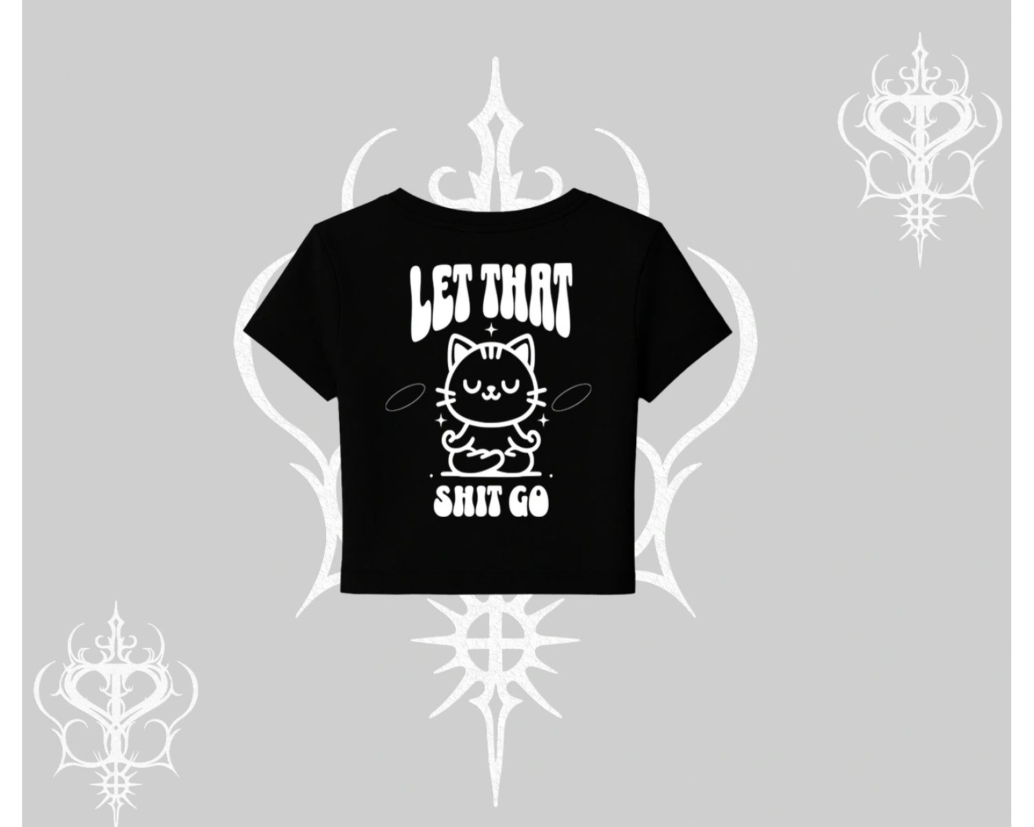 Meditasyon Yapan Kedi Baskılı Babby Tee Tshirt