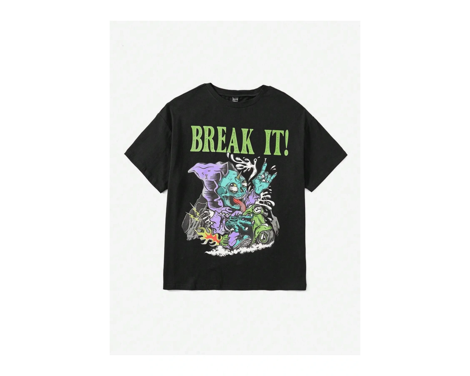 Mektup ve Kafatası Baskılı Tişört