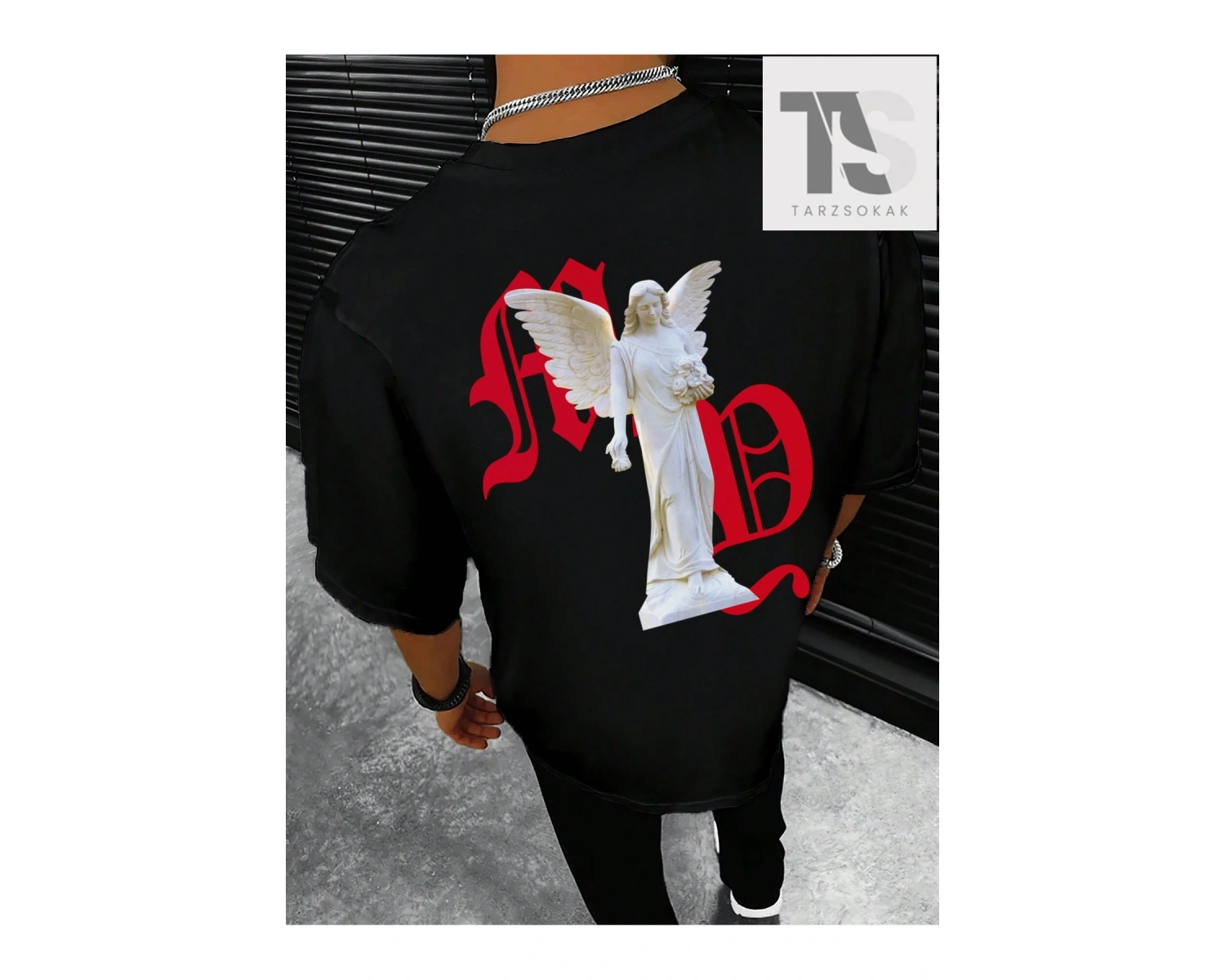 Melek Baskılı Kısa Kollu Erkek Tişört