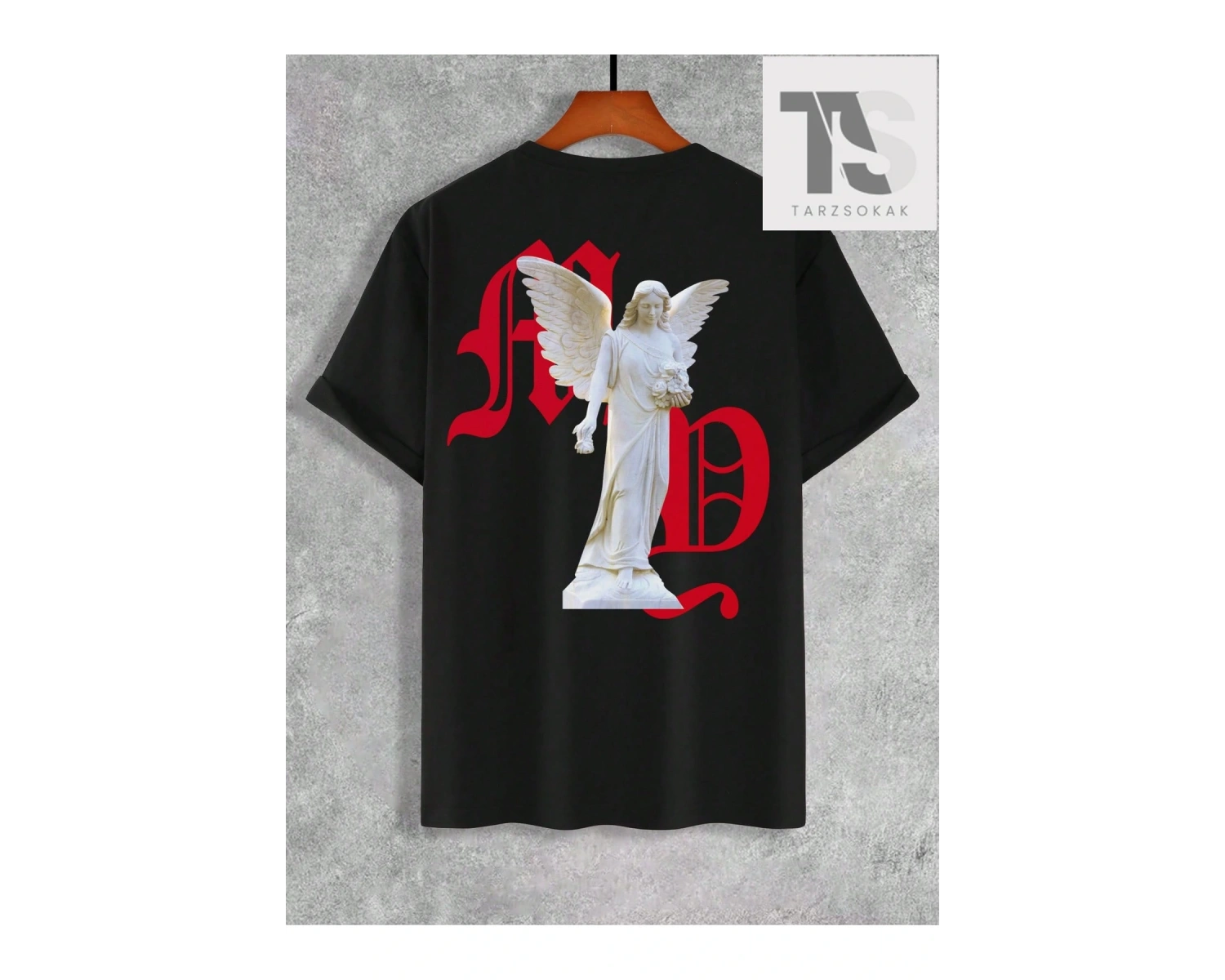 Melek Baskılı Kısa Kollu Erkek Tişört