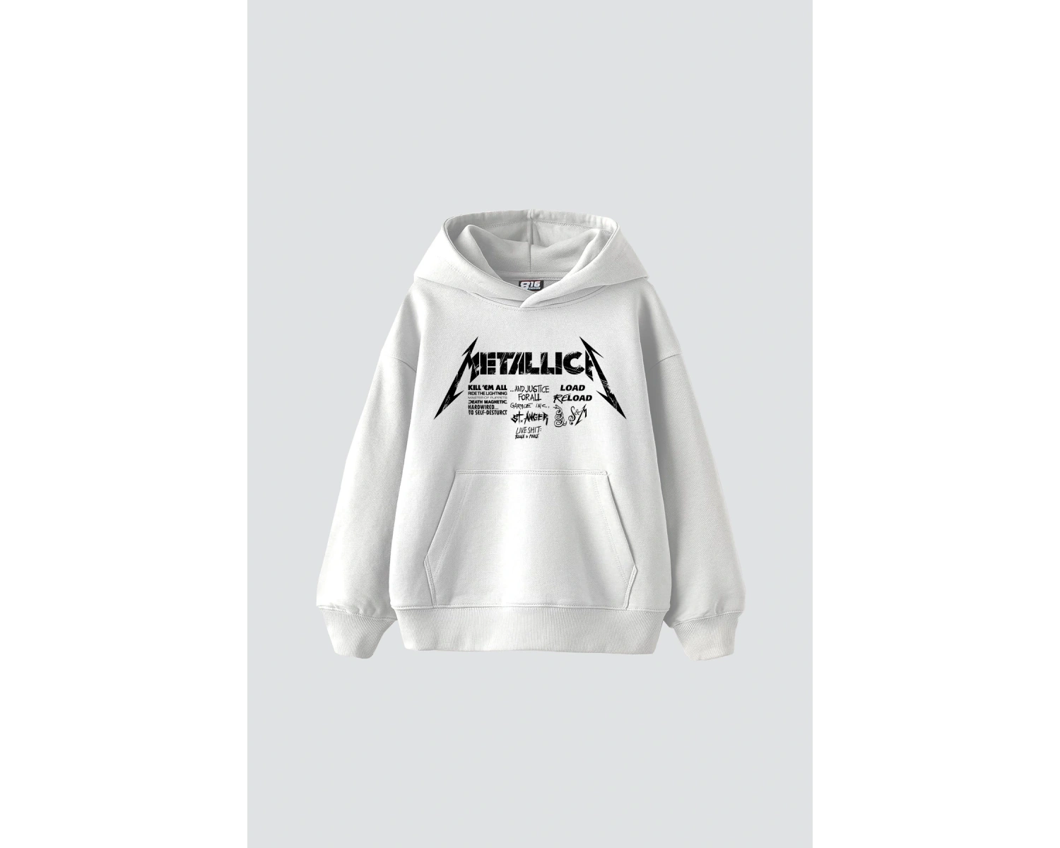 Metallica Road Reload Baskılı Oversize Unisex Beyaz