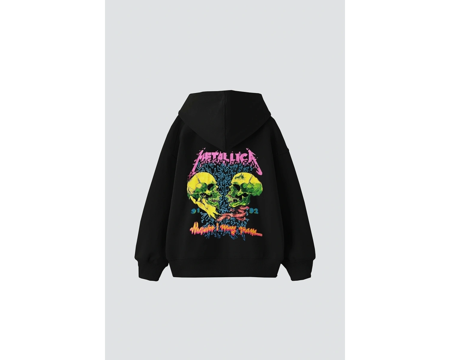 Metallica Skull Baskılı Oversize Unisex Premium Beyaz