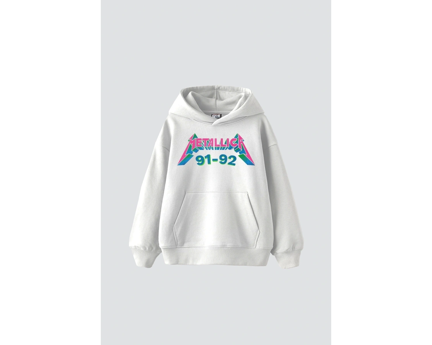 Metallica Skull Baskılı Oversize Unisex Premium Beyaz