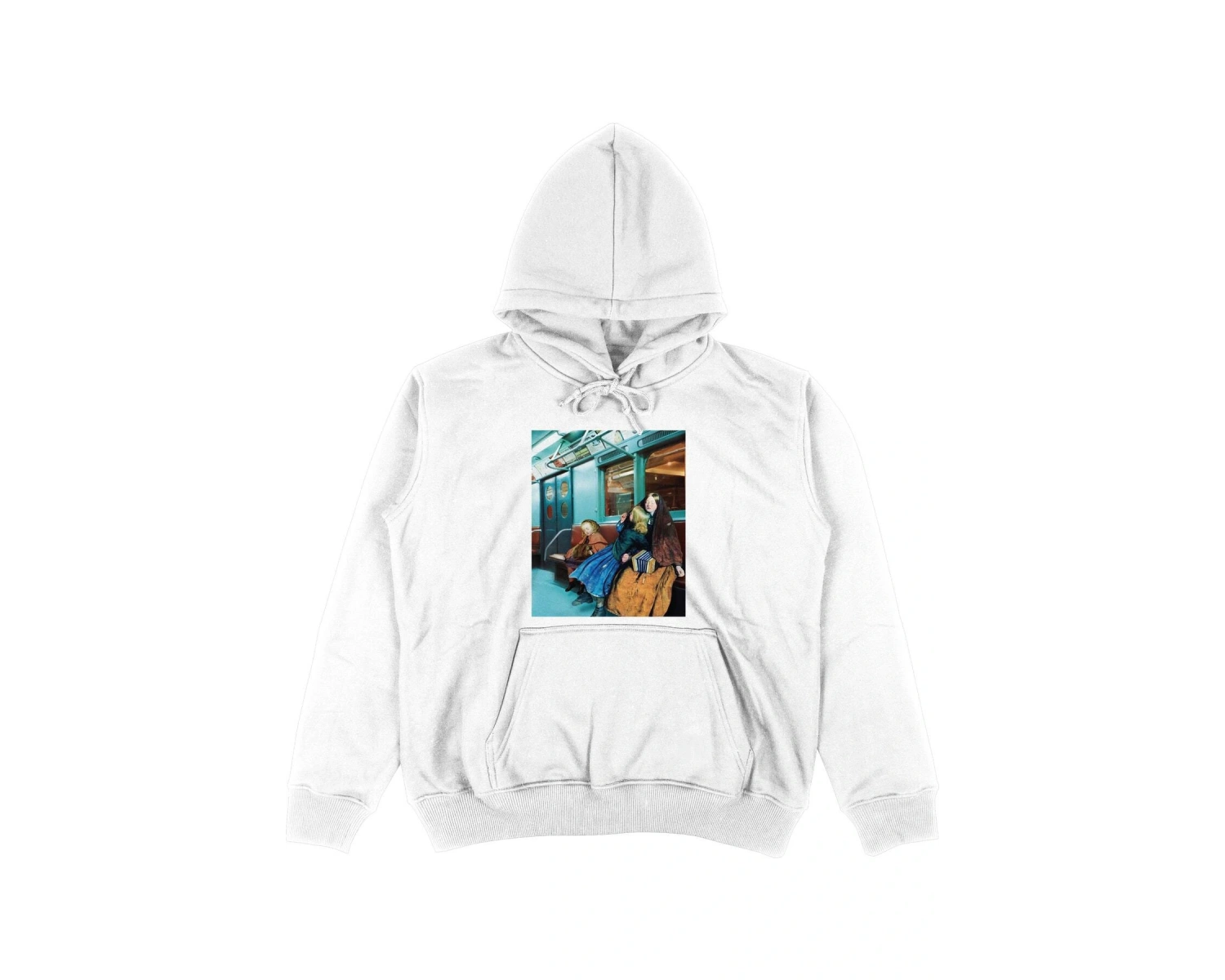 Metro Beyaz Oversize Unisex Kapüşonlu Sweatshirt Hoodie