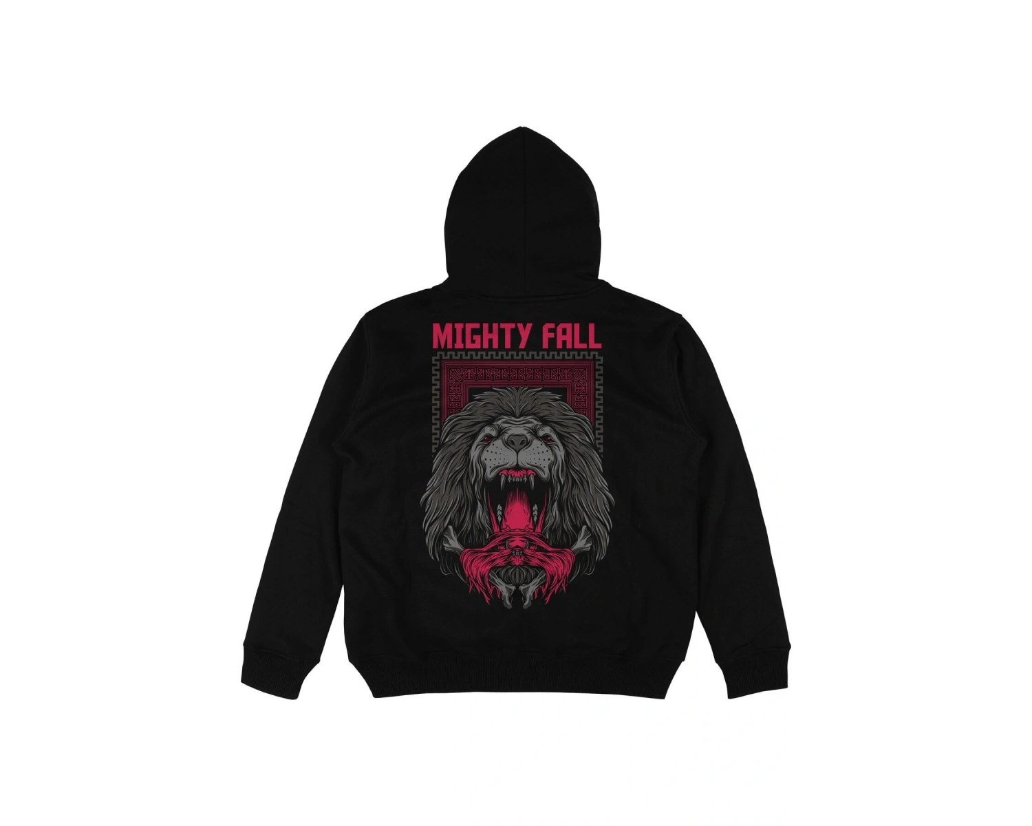 Mighty Fall Siyah Oversize Unisex Kapüşonlu Sweatshirt Hoodie