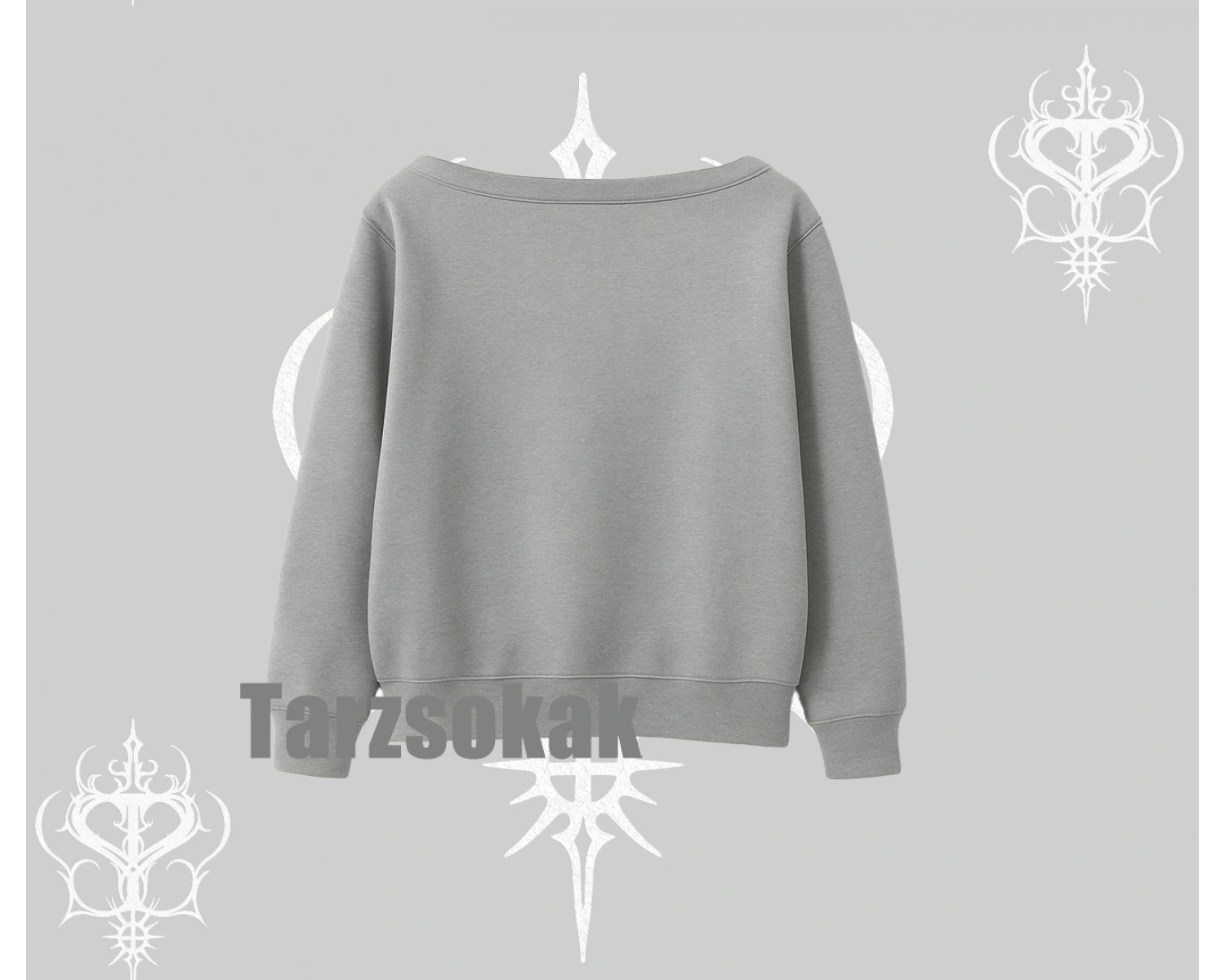 Missing Cat Baskılı Kayık Yaka Sweatshirt