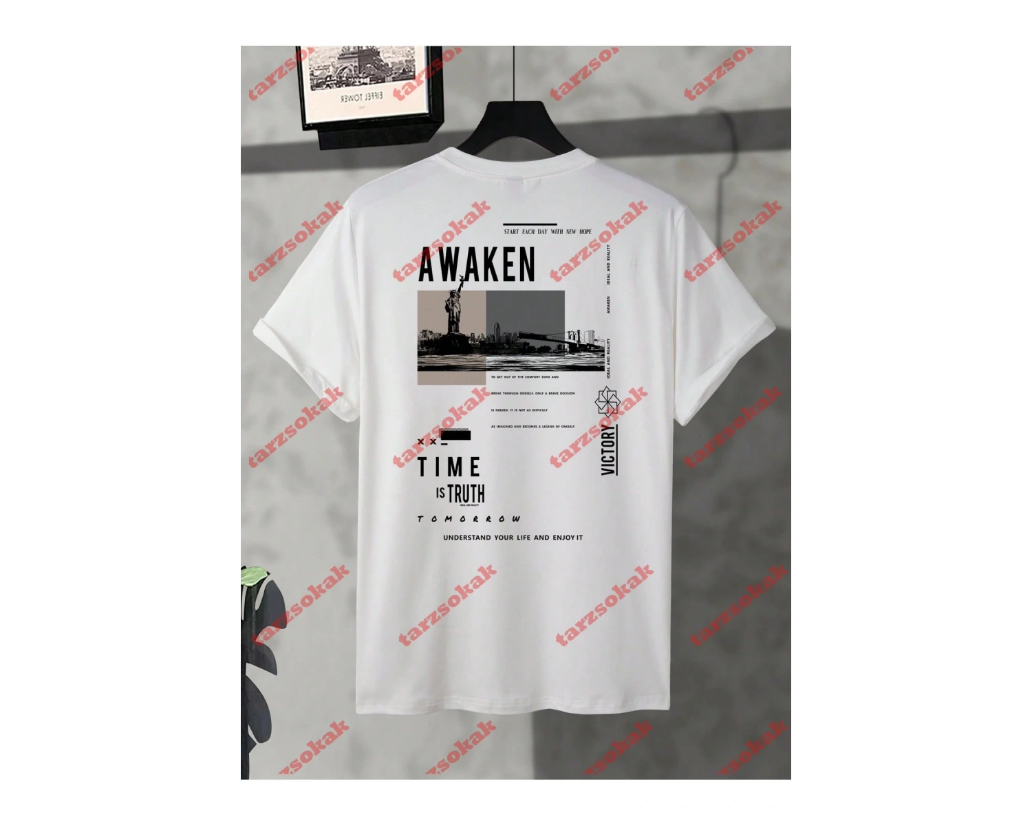 Model 3179 Erkek Yazlık Yuvarlak Yaka Kısa Kollu Günlük Tişört, Yaz