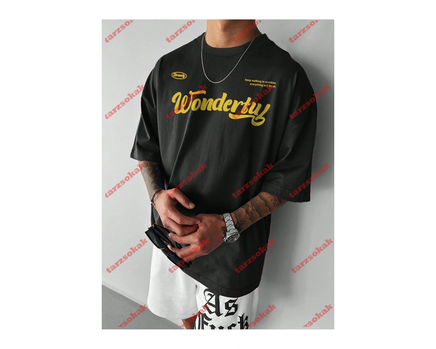 Model 3200 Erkek Yazlık Yuvarlak Yaka Kısa Kollu Günlük Tişört, Yaz