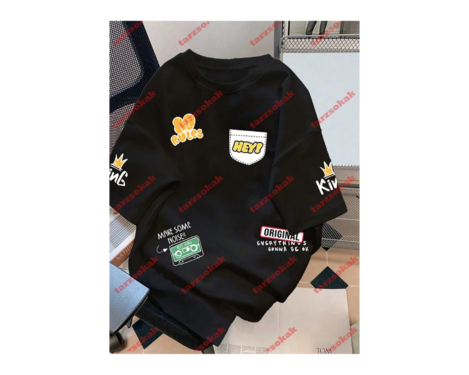 Model 3203 Erkek Yazlık Yuvarlak Yaka Kısa Kollu Günlük Tişört, Yaz