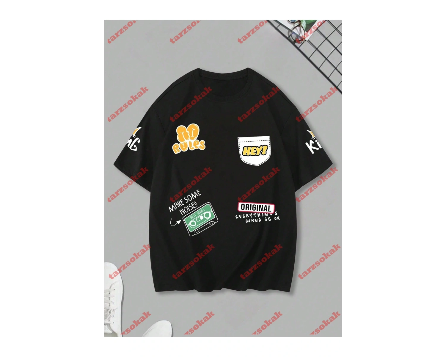 Model 3203 Erkek Yazlık Yuvarlak Yaka Kısa Kollu Günlük Tişört, Yaz