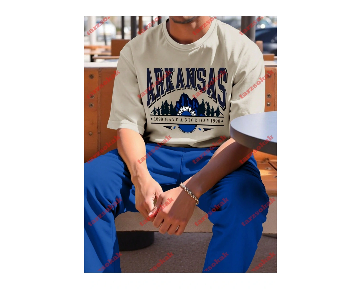 Model 3227 Erkek Yazlık Yuvarlak Yaka Kısa Kollu Günlük Tişört, Yaz