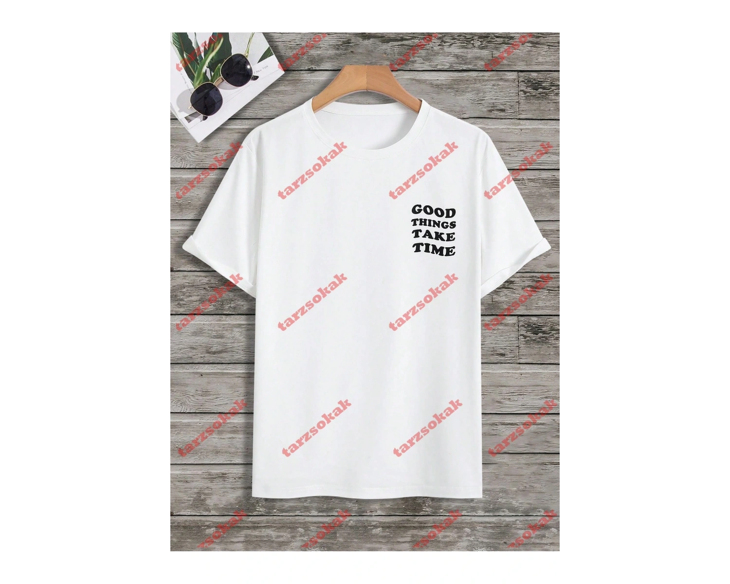 Model 3244 Erkek Yazlık Yuvarlak Yaka Kısa Kollu Günlük Tişört, Yaz