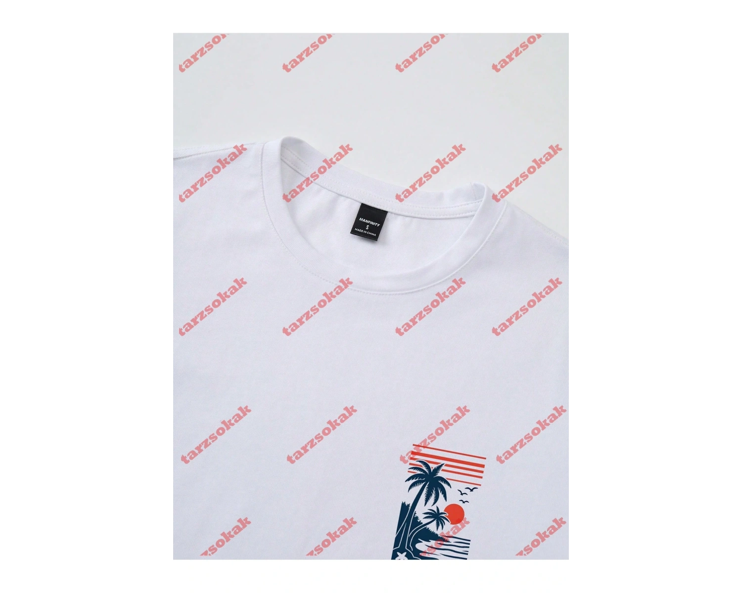 Model 3253 Erkek Yazlık Yuvarlak Yaka Kısa Kollu Günlük Tişört, Yaz