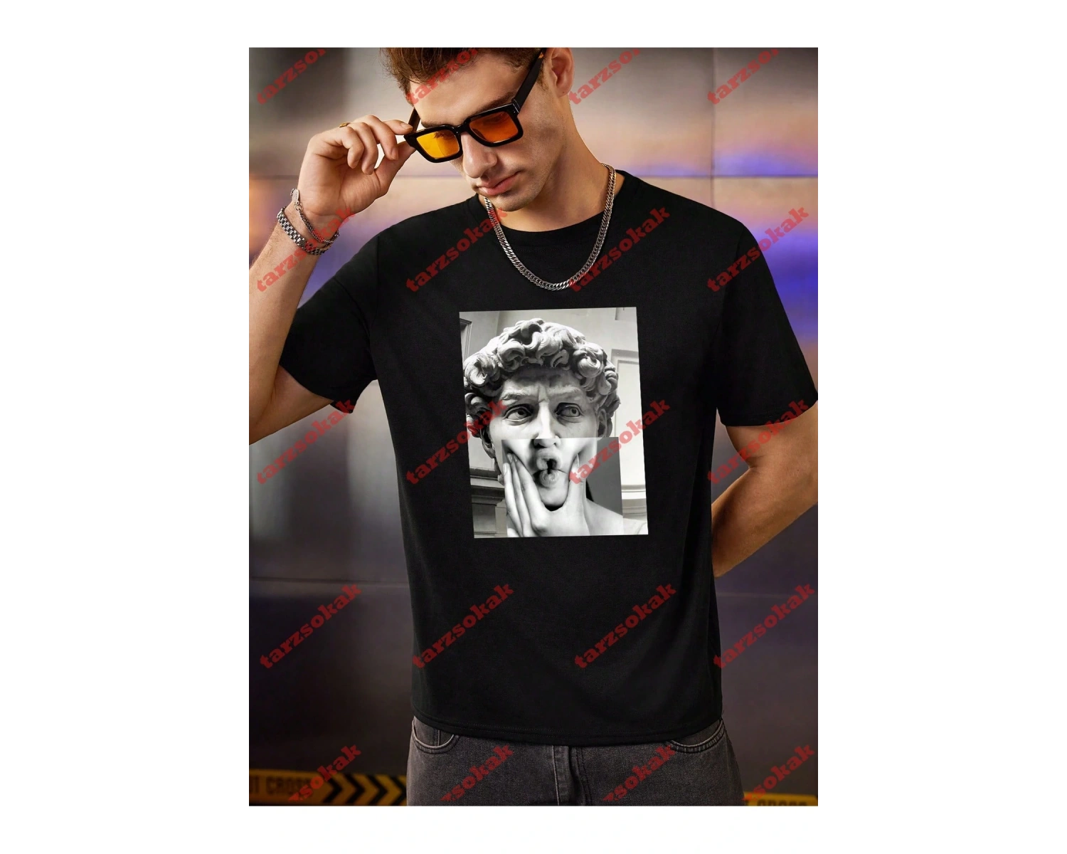 Model 3278 Erkek Yazlık Yuvarlak Yaka Kısa Kollu Günlük Tişört, Yaz